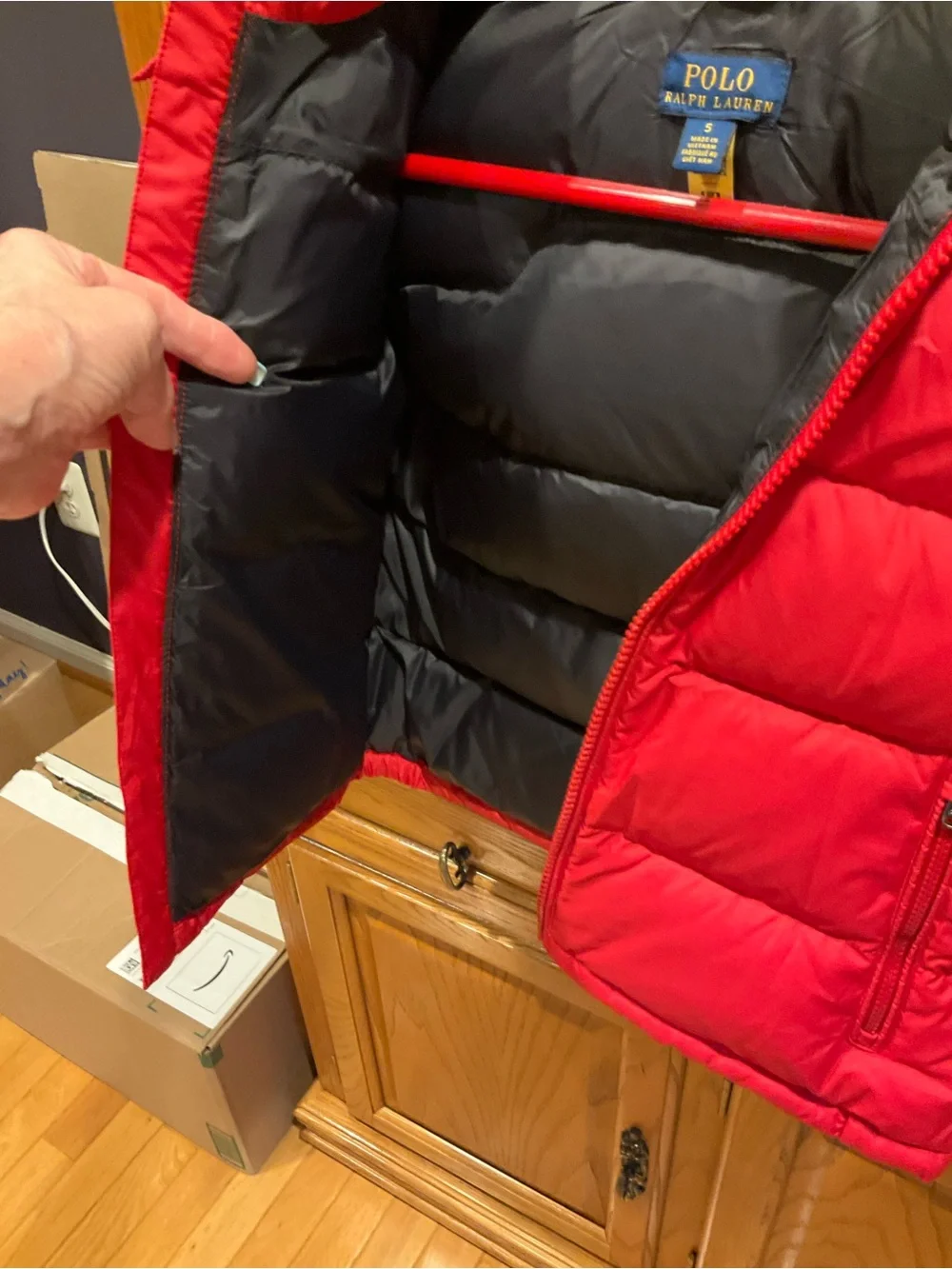 Polo by Ralph Lauren Red Quilted Kids Puffer Jacket 5